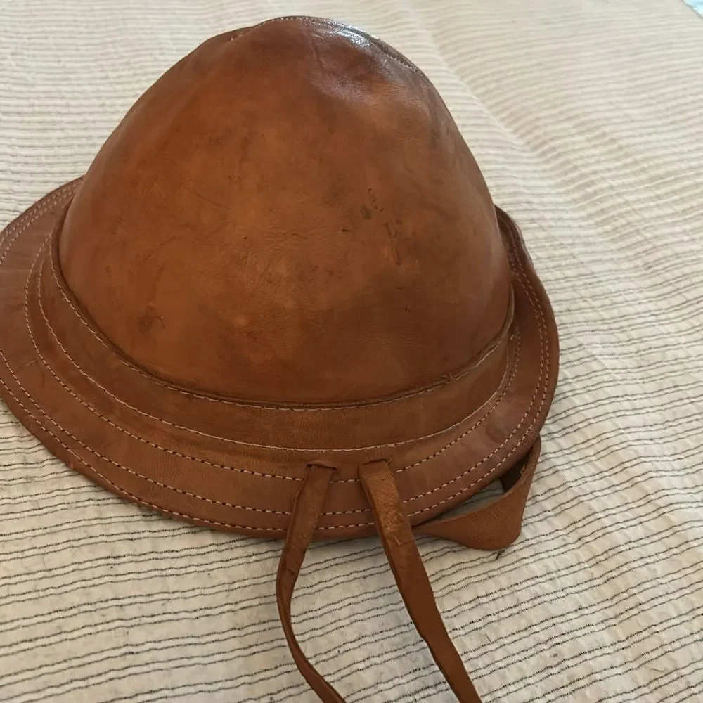 Vintage Traditional Brazilian Leather Kids Hat Vaqueiro Cowboy Brown